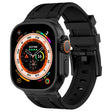 For Apple Watch Ultra 49mm Stone Grain Liquid Silicone Watch Band(Black Black) - free shipping - PMC TechLife - Order now!