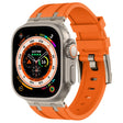 For Apple Watch Ultra 49mm Stone Grain Liquid Silicone Watch Band(Titanium Orange) - Watch Bands by PMC TechLife | Online Shopping South Africa | PMC TechLife