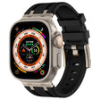 For Apple Watch Ultra 49mm Stone Grain Liquid Silicone Watch Band(Titanium Black) - Watch Bands by PMC TechLife | Online Shopping South Africa | PMC TechLife
