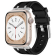 For Apple Watch Series 7 45mm Stone Grain Liquid Silicone Watch Band(Silver Black) - Watch Bands by PMC TechLife | Online Shopping South Africa | PMC TechLife