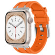 For Apple Watch SE 44mm Stone Grain Liquid Silicone Watch Band(Sliver Orange) - free shipping - PMC TechLife - Order now!