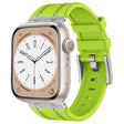 For Apple Watch 42mm Stone Grain Liquid Silicone Watch Band(Silver Green) - Watch Bands by PMC TechLife | Online Shopping South Africa | PMC TechLife
