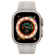 For Apple Watch 42mm Stone Grain Liquid Silicone Watch Band(Silver Starlight)
