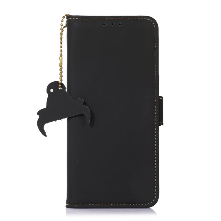 For Google Pixel 9 Pro Genuine Leather Magnetic RFID Leather Phone Case(Black)