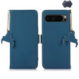 For Google Pixel 9 Genuine Leather Magnetic RFID Leather Phone Case(Blue) - Google Cases by PMC TechLife | Online Shopping South Africa | PMC TechLife | Buy Now Pay Later Mobicred
