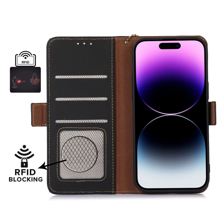 For Google Pixel 9 Genuine Leather Magnetic RFID Leather Phone Case(Black)