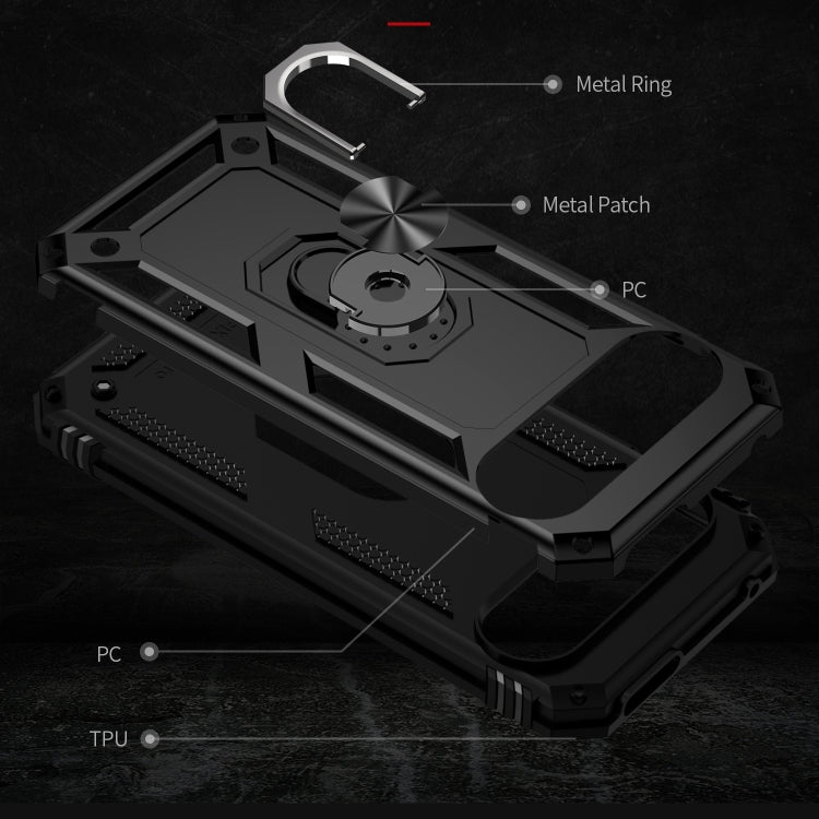 For Google Pixel 9 Pro Shockproof TPU + PC Phone Case with Holder(Black)