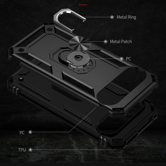 For Google Pixel 9 Pro Shockproof TPU + PC Phone Case with Holder(Black)