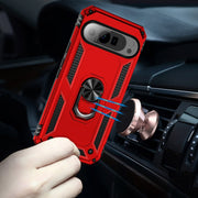 For Google Pixel 9 Pro Shockproof TPU + PC Phone Case with Holder(Red)