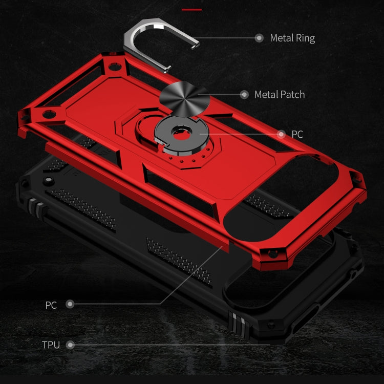 For Google Pixel 9 Pro Shockproof TPU + PC Phone Case with Holder(Red)