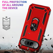 For Google Pixel 9 Pro Shockproof TPU + PC Phone Case with Holder(Red)