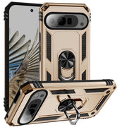 For Google Pixel 9 Pro Shockproof TPU + PC Phone Case with Holder(Gold)