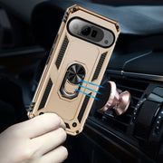 For Google Pixel 9 Pro Shockproof TPU + PC Phone Case with Holder(Gold)