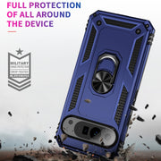 For Google Pixel 9 Pro Shockproof TPU + PC Phone Case with Holder(Blue)