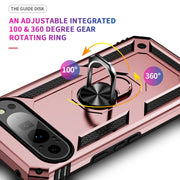 For Google Pixel 9 Pro Shockproof TPU + PC Phone Case with Holder(Rose Gold)