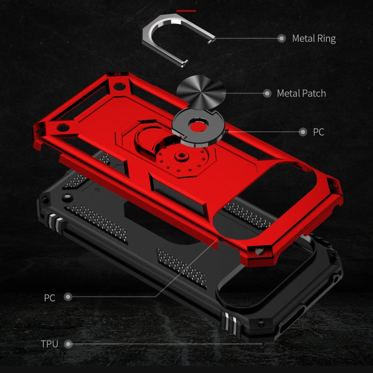 For Google Pixel 9 Shockproof TPU + PC Phone Case with Holder(Red)