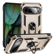For Google Pixel 9 Shockproof TPU + PC Phone Case with Holder(Gold)