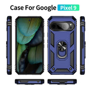 For Google Pixel 9 Shockproof TPU + PC Phone Case with Holder(Blue)