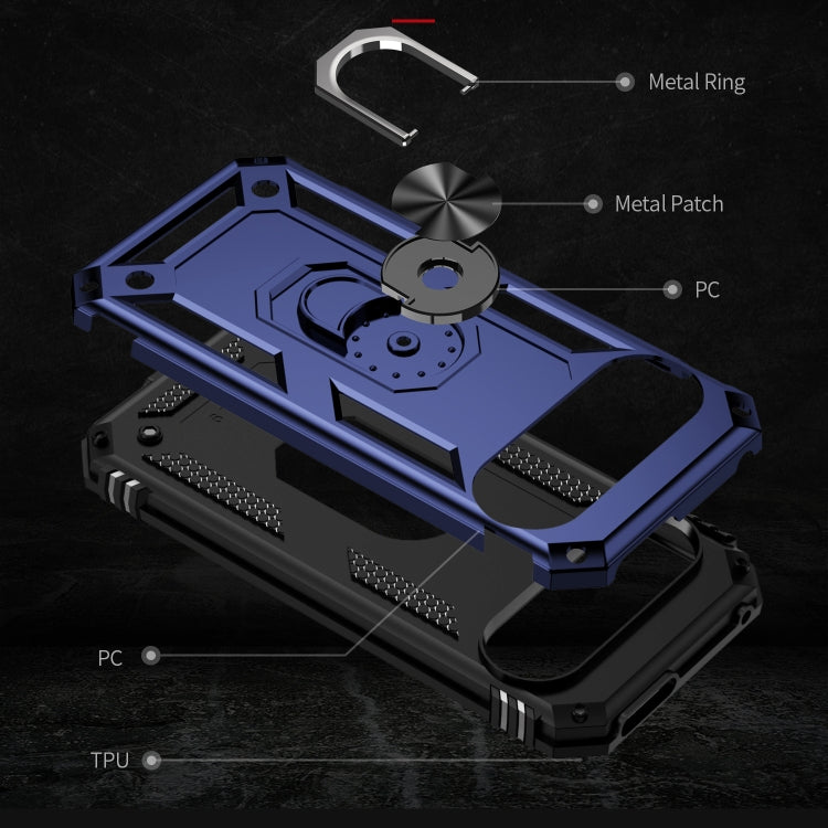 For Google Pixel 9 Shockproof TPU + PC Phone Case with Holder(Blue)