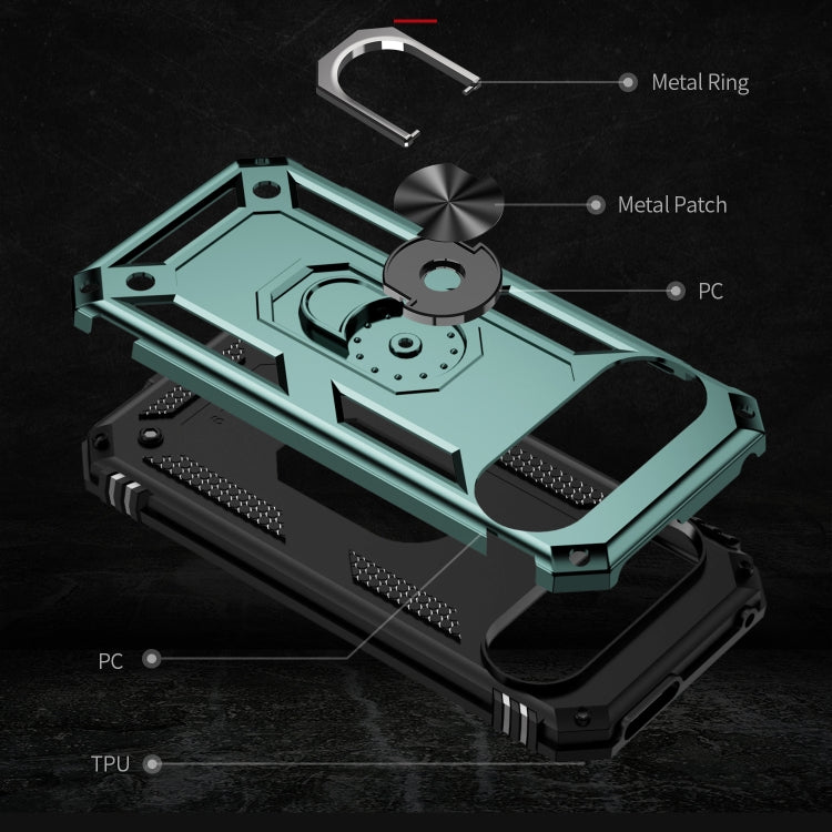 For Google Pixel 9 Shockproof TPU + PC Phone Case with Holder(Dark Green)