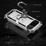 For Google Pixel 9 Shockproof TPU + PC Phone Case with Holder(Silver)