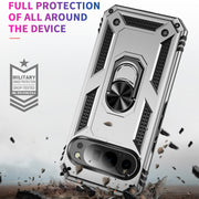 For Google Pixel 9 Shockproof TPU + PC Phone Case with Holder(Silver)