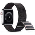 For Apple Watch Series 9 45mm Dual Hook and Loop Nylon Watch Band(Reflective Black) - Watch Bands by PMC TechLife | Online Shopping South Africa | PMC TechLife