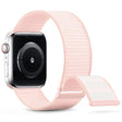 For Apple Watch SE 44mm Dual Hook and Loop Nylon Watch Band(Pearl Powder) - Watch Bands by PMC TechLife | Online Shopping South Africa | PMC TechLife