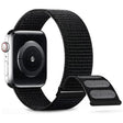 For Apple Watch 38mm Dual Hook and Loop Nylon Watch Band(Dark Black) - Watch Bands by PMC TechLife | Online Shopping South Africa | PMC TechLife