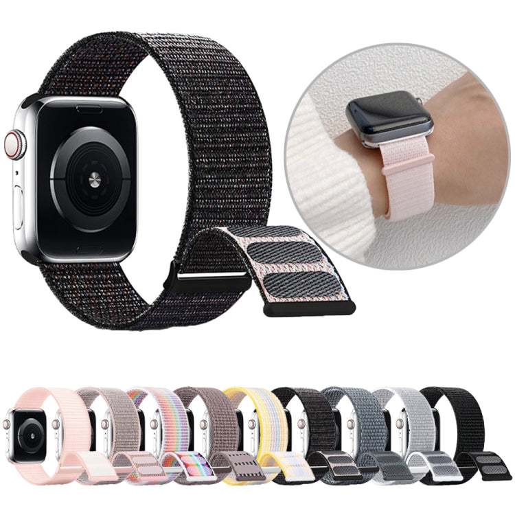 For Apple Watch Series 7 41mm Dual Hook and Loop Nylon Watch Band(Silt)