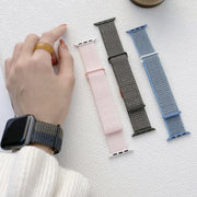 For Apple Watch Series 5 40mm Dual Hook and Loop Nylon Watch Band(Silt)