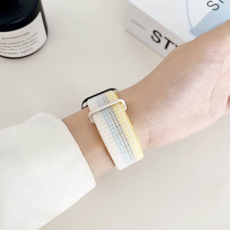 For Apple Watch Series 5 40mm Dual Hook and Loop Nylon Watch Band(Seashell)