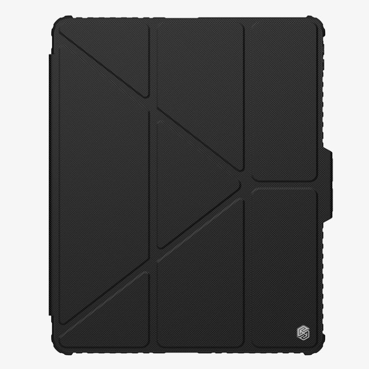 For iPad Pro 13 2024 NILLKIN Bumper Pro Multi-angle Folding Style Tablet Leather Case(Black)