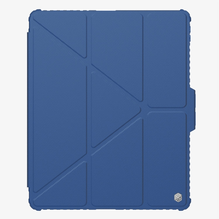 For iPad Pro 13 2024 NILLKIN Bumper Pro Multi-angle Folding Style Tablet Leather Case(Blue)