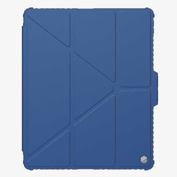 For iPad Pro 13 2024 NILLKIN Bumper Pro Multi-angle Folding Style Tablet Leather Case(Blue)