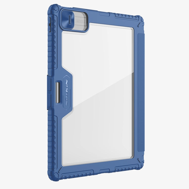 For iPad Pro 13 2024 NILLKIN Bumper Pro Multi-angle Folding Style Tablet Leather Case(Blue)
