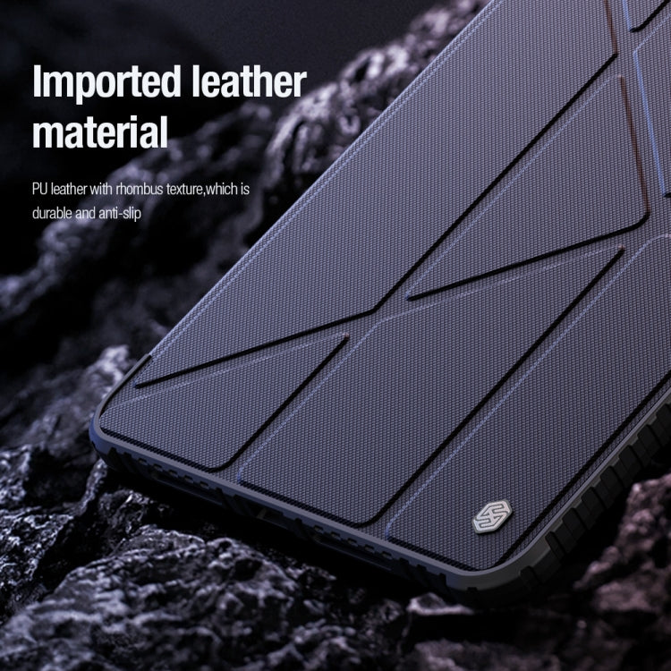 For iPad Pro 13 2024 NILLKIN Bumper Pro Multi-angle Folding Style Tablet Leather Case(Blue)