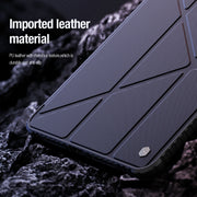 For iPad Pro 13 2024 NILLKIN Bumper Pro Multi-angle Folding Style Tablet Leather Case(Blue)