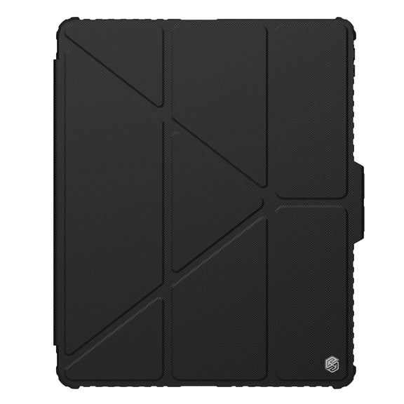 For iPad Air 13 2024 / 2025 NILLKIN Bumper Pro Multi-angle Folding Style Tablet Leather Case(Black)