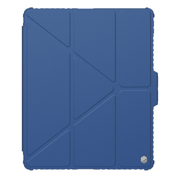 For iPad Air 13 2024 / 2025 NILLKIN Bumper Pro Multi-angle Folding Style Tablet Leather Case(Blue)