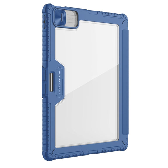 For iPad Air 13 2024 / 2025 NILLKIN Bumper Pro Multi-angle Folding Style Tablet Leather Case(Blue)