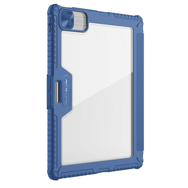 For iPad Air 13 2024 / 2025 NILLKIN Bumper Pro Multi-angle Folding Style Tablet Leather Case(Blue)