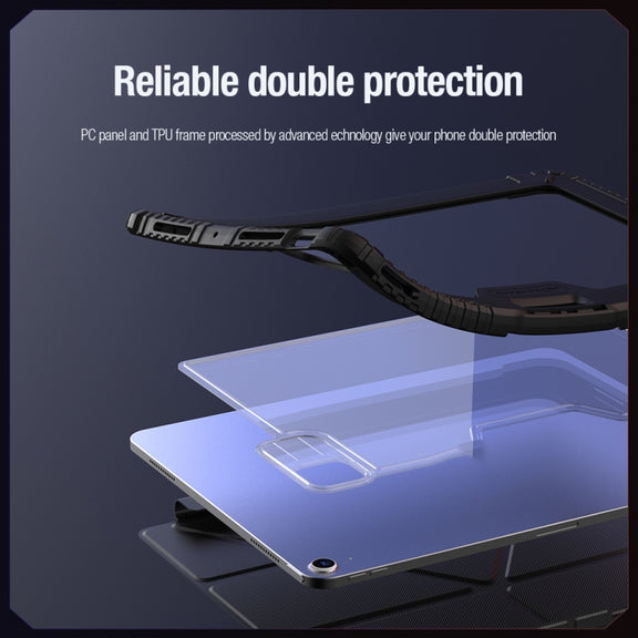 For iPad Air 13 2024 / 2025 NILLKIN Bumper Pro Multi-angle Folding Style Tablet Leather Case(Blue)