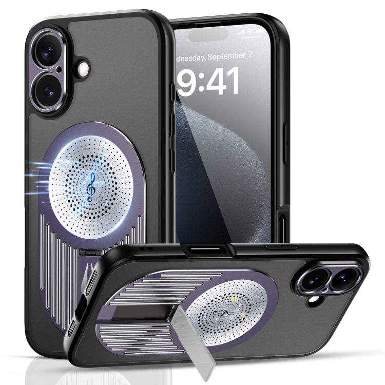 For iPhone 16 Heat Dissipation Aromatherapy MagSafe Holder Phone Case(Purple)