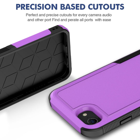 For iPhone SE 2022 / 2020 / 8 / 7 / 6 2 in 1 PC + TPU Phone Case(Purple)