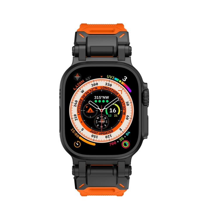 For Apple Watch Ultra 49mm Explorer TPU Watch Band(Black Orange)