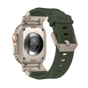 For Apple Watch SE 2022 44mm Explorer TPU Watch Band(Titanium Green)