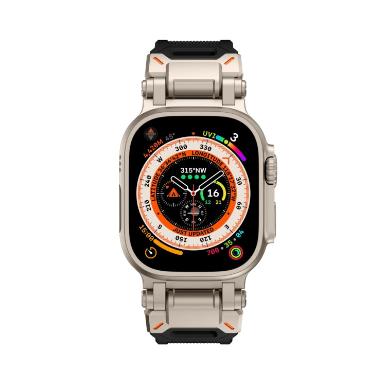 For Apple Watch Series 7 45mm Explorer TPU Watch Band(Titanium Black)