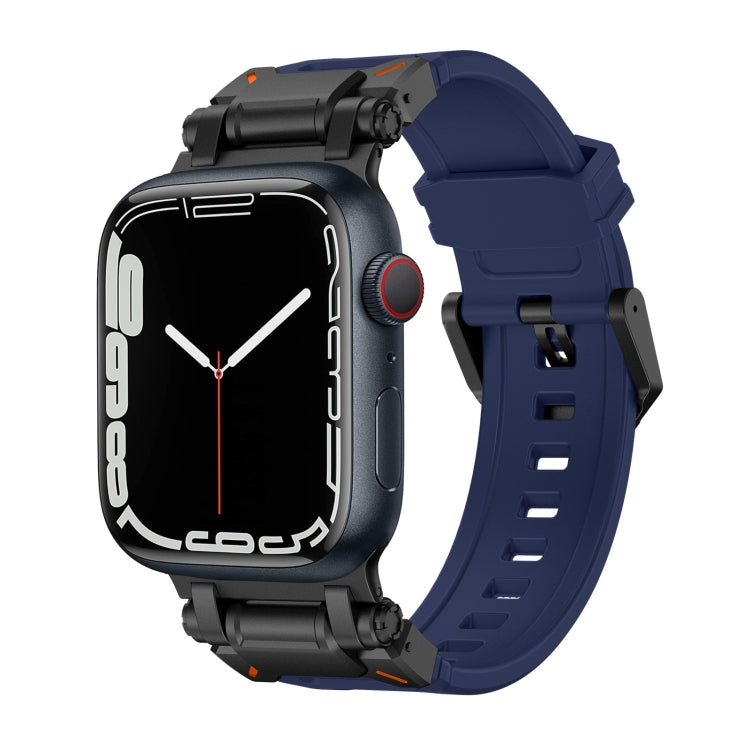 For Apple Watch 42mm Explorer TPU Watch Band(Black Blue)