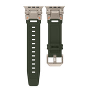 For Apple Watch 42mm Explorer TPU Watch Band(Titanium Green)